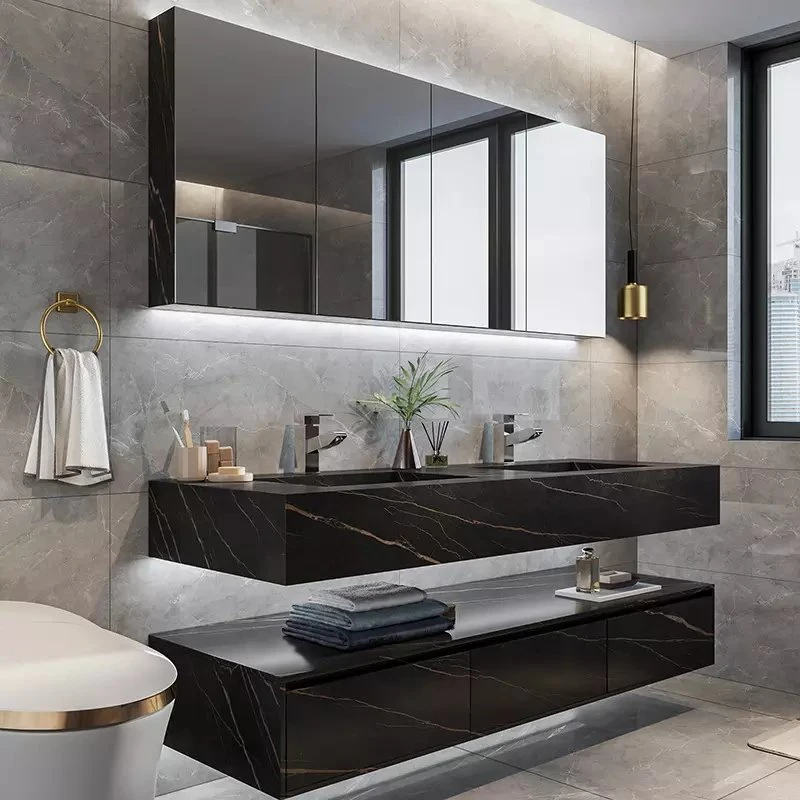 Kúpeľňový nábytok v európskom štýle Hotel Home Luxusné Moderné Kúpeľňové umývadlo so zrkadlovou skrinkou