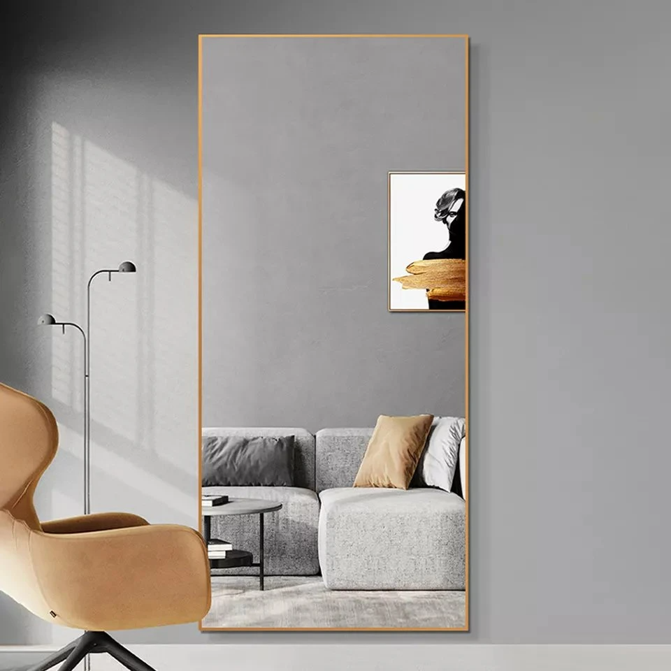 Art Home Hotel Decor Okrúhly Viactvar Hliník Kov Drevený rám 40 cm 50 cm Nástenné zrkadlo