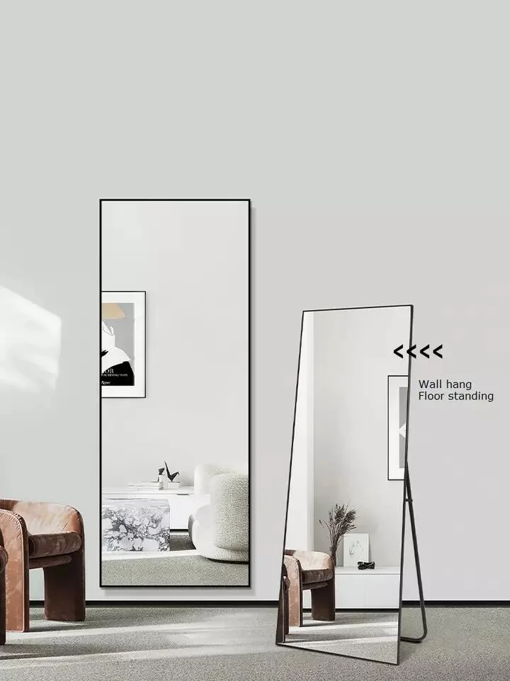 Art Home Hotel Decor Okrúhly Viactvar Hliník Kov Drevený rám 40 cm 50 cm Nástenné zrkadlo