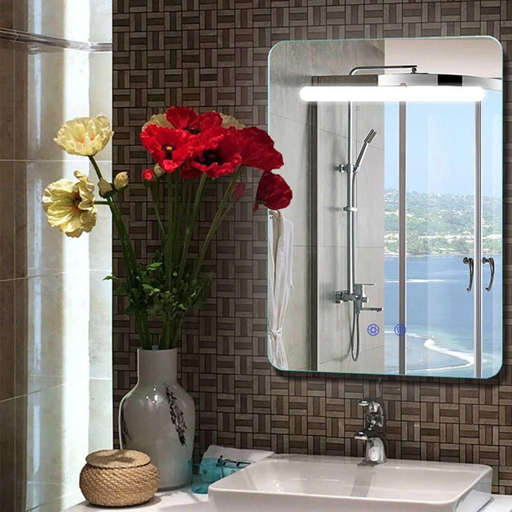 Kúpeľňové inteligentné zrkadlo LED proti zahmlievaniu s displejom teploty reproduktora Bluetooth