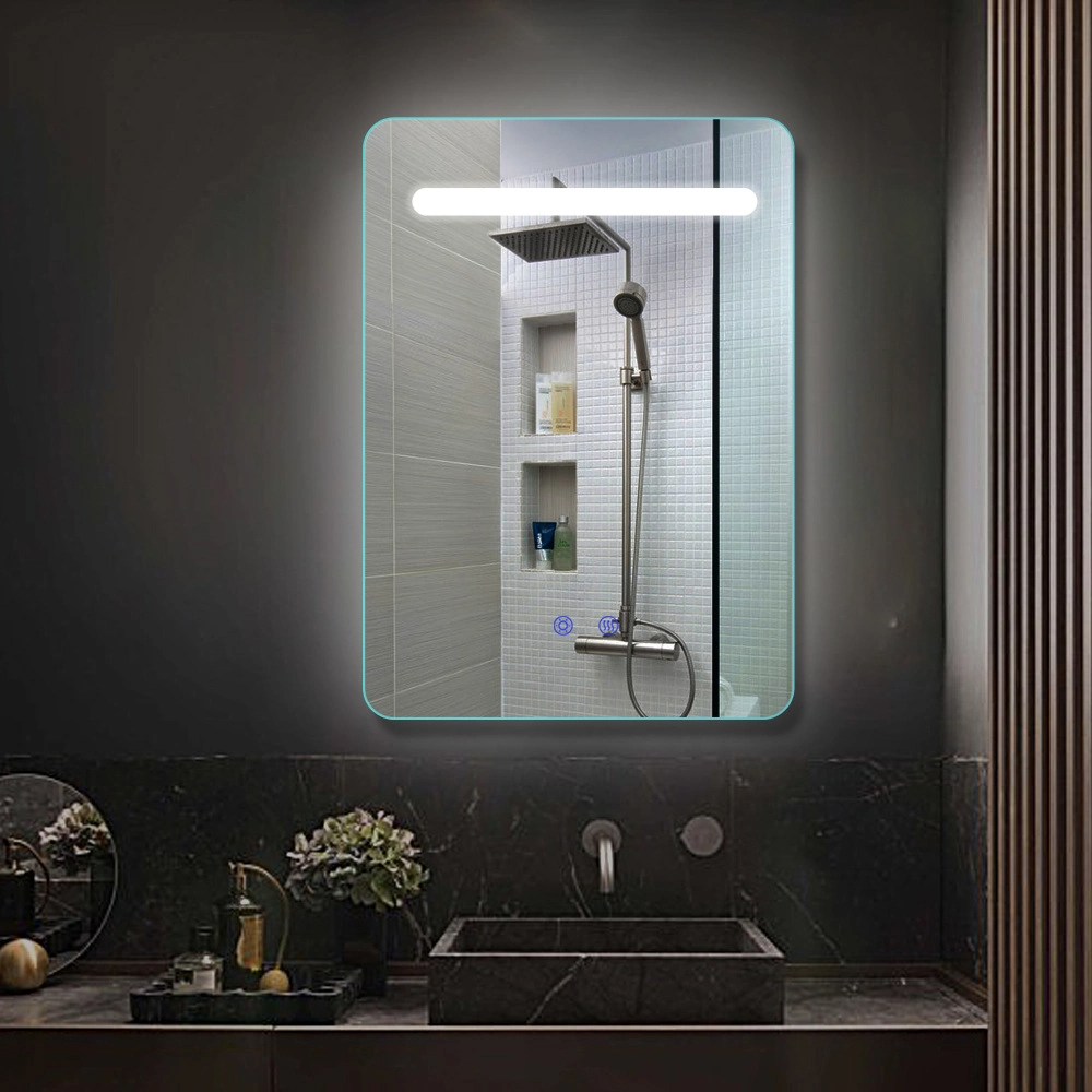 Kúpeľňové inteligentné zrkadlo LED proti zahmlievaniu s displejom teploty reproduktora Bluetooth
