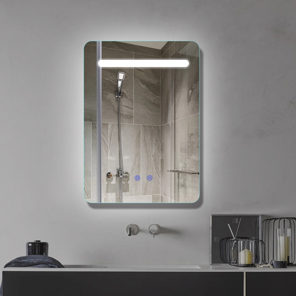 Kúpeľňové inteligentné zrkadlo LED proti zahmlievaniu s displejom teploty reproduktora Bluetooth
