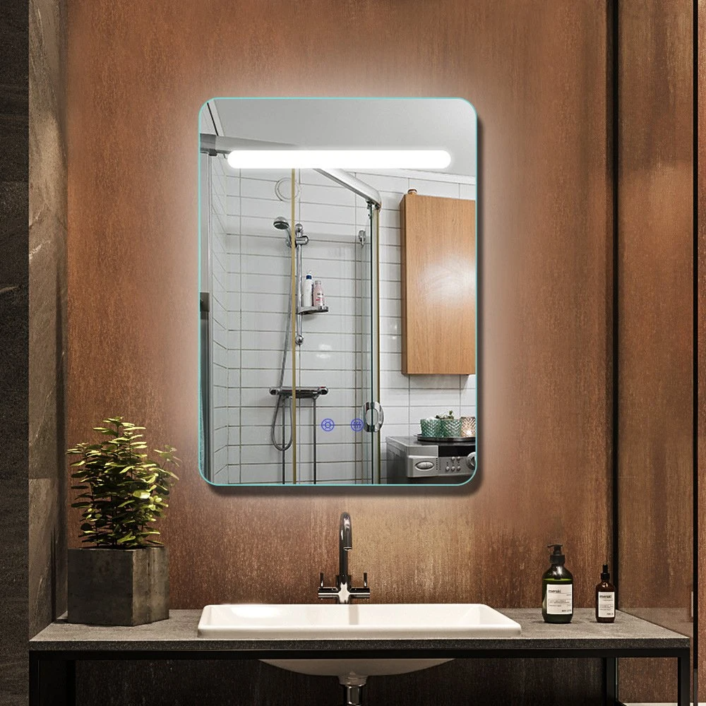 Kúpeľňové inteligentné zrkadlo LED proti zahmlievaniu s displejom teploty reproduktora Bluetooth