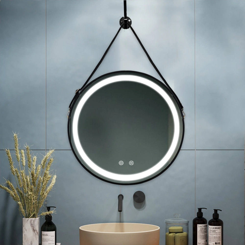 Chlapci v akcii Kúpeľňové zrkadlo 60 cm 80 cm Hotelové dekoratívne moderné okrúhle nástenné zrkadlo do kúpeľne proti zahmlievaniu s LED