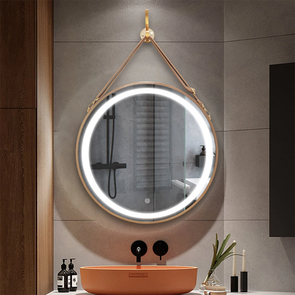 Chlapci v akcii Kúpeľňové zrkadlo 60 cm 80 cm Hotelové dekoratívne moderné okrúhle nástenné zrkadlo do kúpeľne proti zahmlievaniu s LED