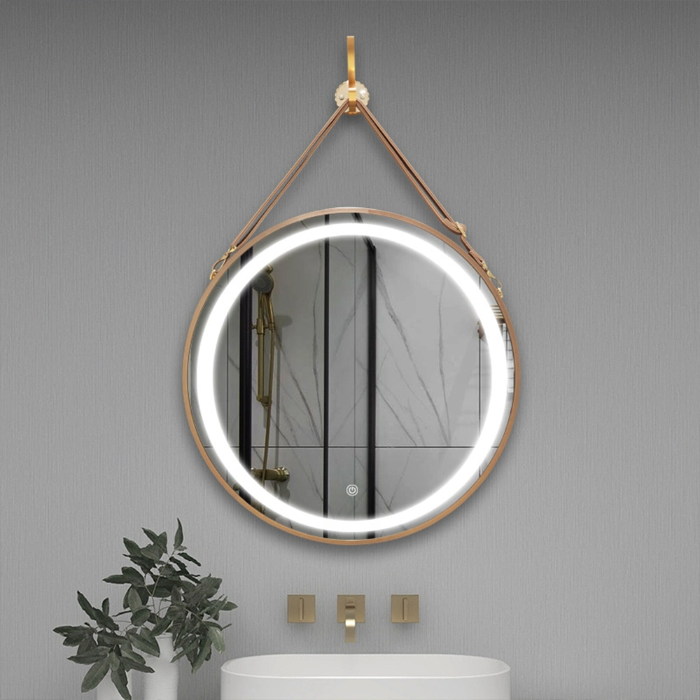 Chlapci v akcii Kúpeľňové zrkadlo 60 cm 80 cm Hotelové dekoratívne moderné okrúhle nástenné zrkadlo do kúpeľne proti zahmlievaniu s LED