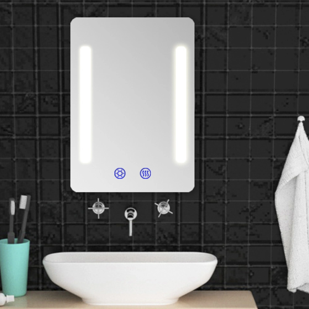 Štvorec Obdĺžnik Nástenná LED osvetlená kúpeľňa Make-up Zrkadlo Domáca dekorácia s funkciou proti zahmlievaniu Sklenené zrkadlo Smart Home
