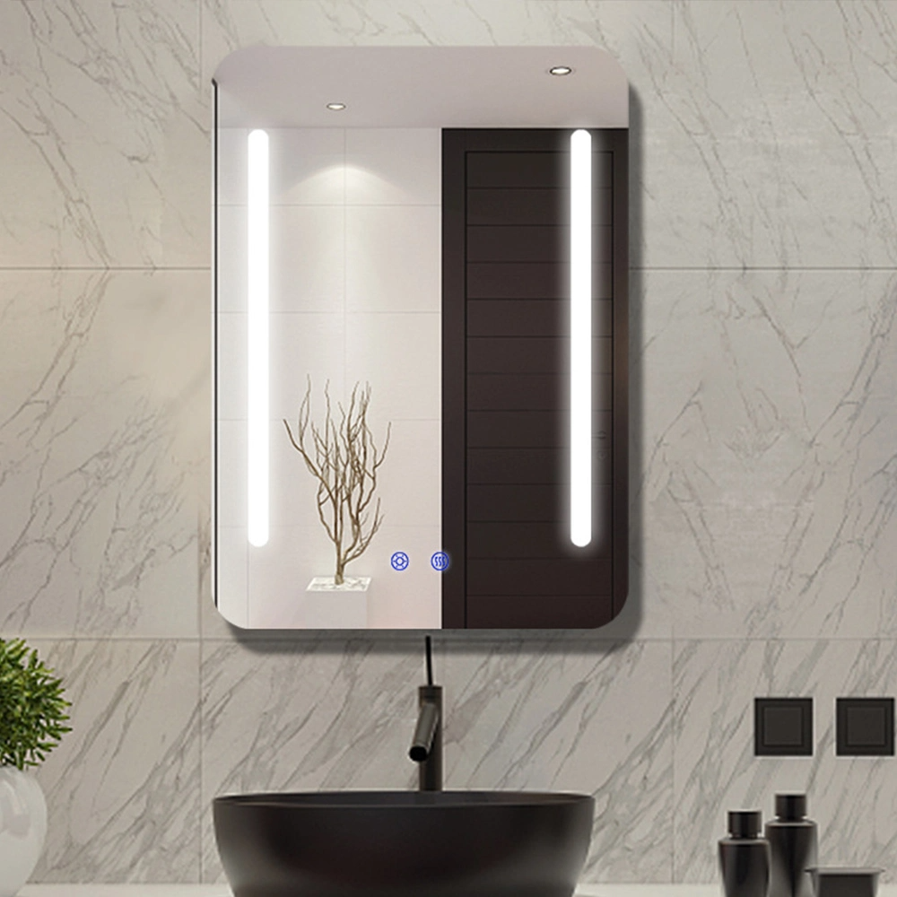 Štvorec Obdĺžnik Nástenná LED osvetlená kúpeľňa Make-up Zrkadlo Domáca dekorácia s funkciou proti zahmlievaniu Sklenené zrkadlo Smart Home