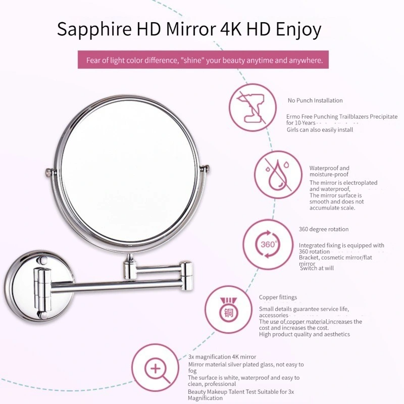 Európsky štandardný veľkoobchodný predaj Inteligentný moderný make-up Glass Home Dekor LED zrkadlo do kúpeľne