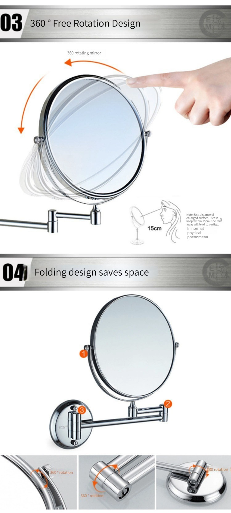 Európsky štandardný veľkoobchodný predaj Inteligentný moderný make-up Glass Home Dekor LED zrkadlo do kúpeľne