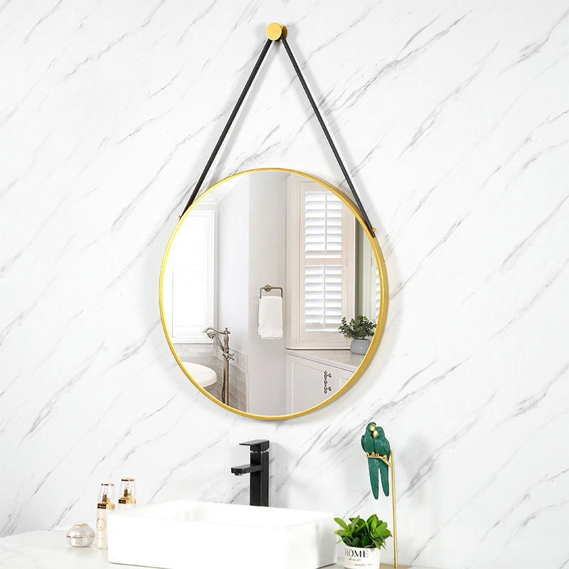 Móda Moderný Štýl PU Opasok Nástenné zrkadlá Home Dekor Závesné zrkadlo Okrúhle dekorácie Nástenné zrkadlo