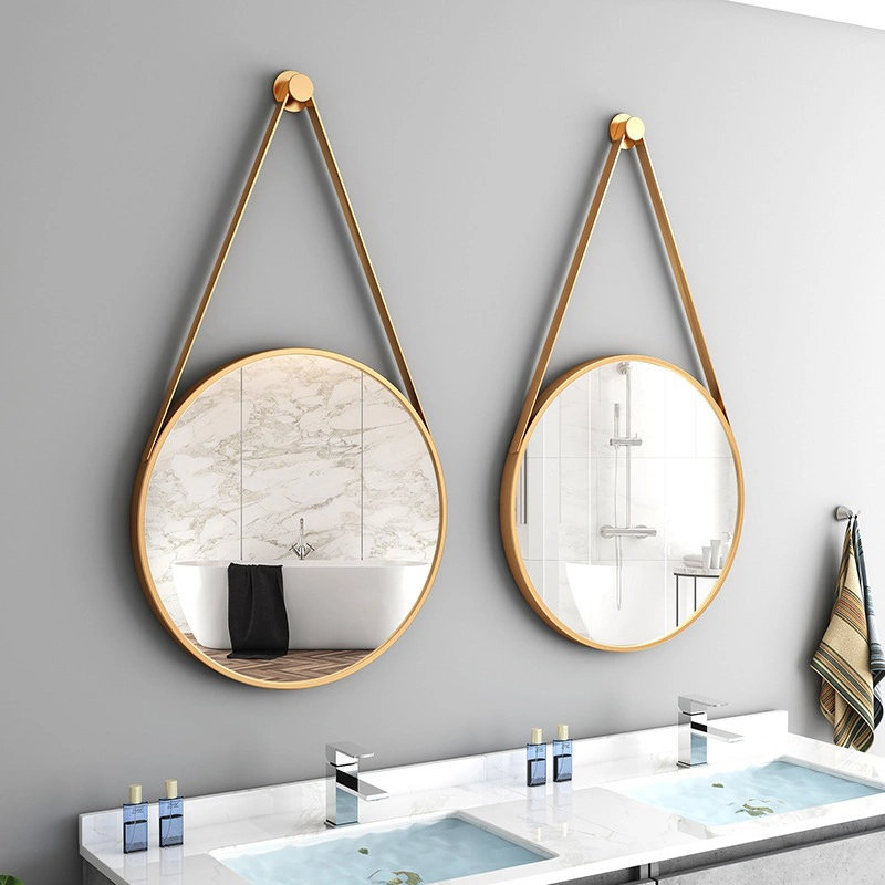 Móda Moderný Štýl PU Opasok Nástenné zrkadlá Home Dekor Závesné zrkadlo Okrúhle dekorácie Nástenné zrkadlo